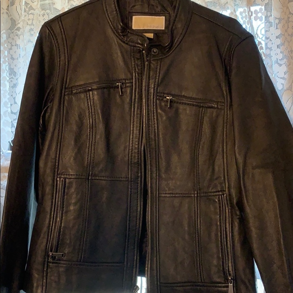 Michael Kors black leather jacket